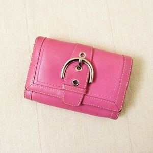 COACH • Vintage Retro Pink Leather Bi-Fold Wallet